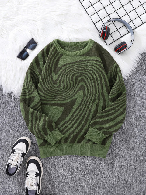 Y2K Abstract Lines Sweater