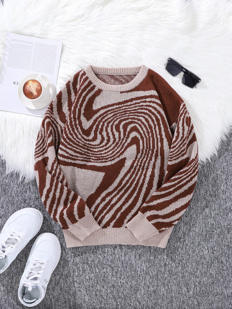 Y2K Abstract Lines Sweater