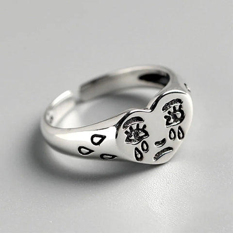 Y2K Crying Heart Ring