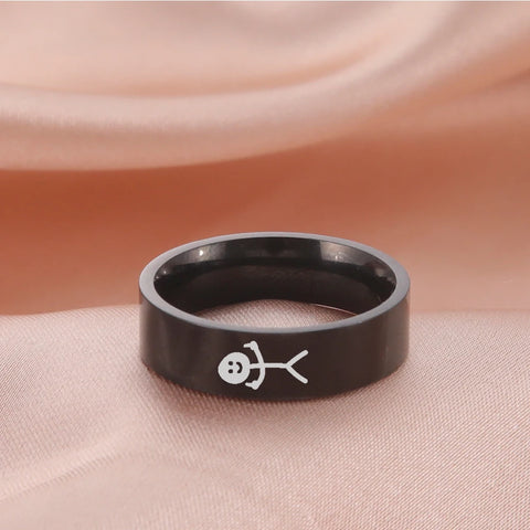 Y2K Middle Finger Stickman Ring