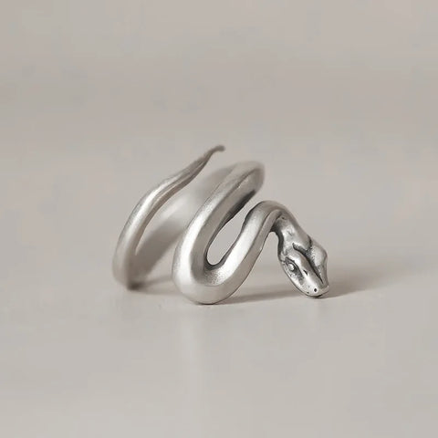 Y2K Silver Snake Ring