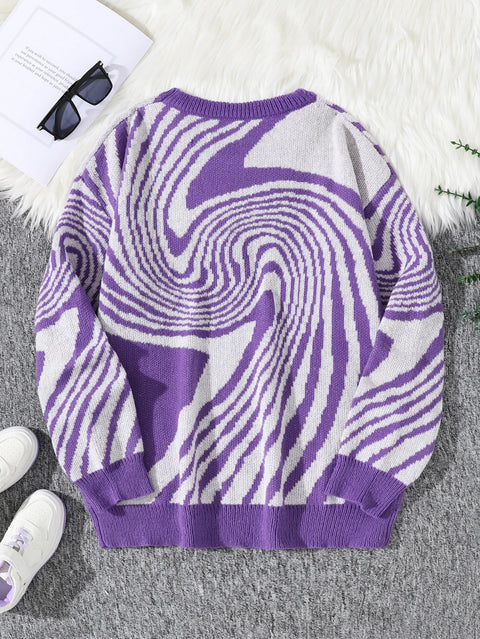 Y2K Abstract Lines Sweater