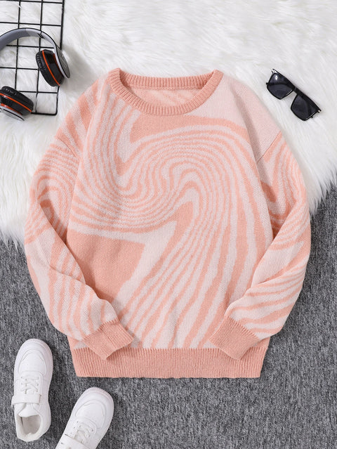 Y2K Abstract Lines Sweater