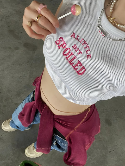 Y2K A Little Bit Spoiled Crop Top