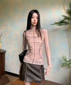 Y2K Abstract Lines Mesh Top
