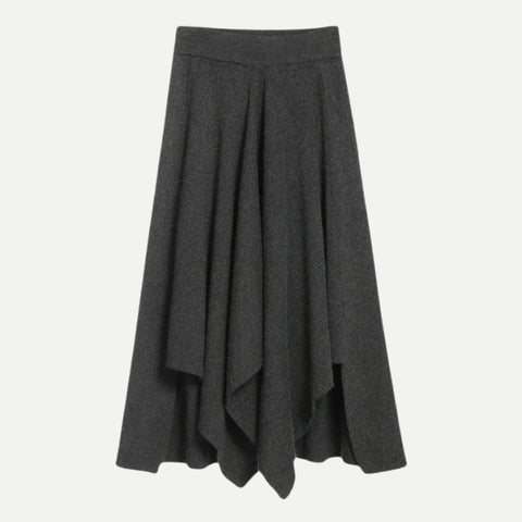 Y2K Asymmetric Knitted Midi Skirt