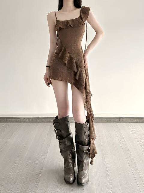 Y2K Asymmetric Mini Dress