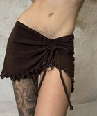 Y2K Asymmetric Ruched Mini Skirt