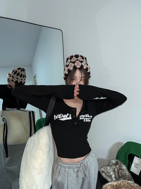 Y2K Basic Ribbed Top