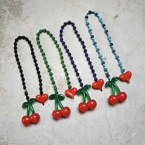 Y2K Beaded Cherry Bag Charm