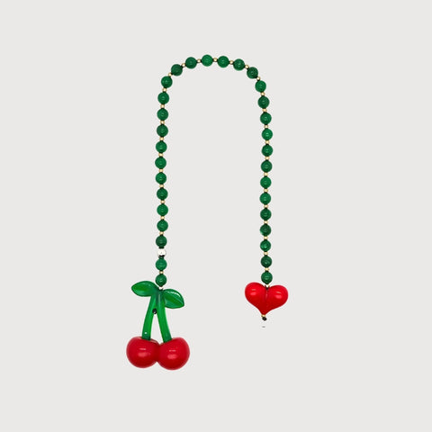 Y2K Beaded Cherry Bag Charm