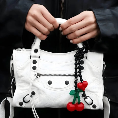 Y2K Beaded Cherry Bag Charm
