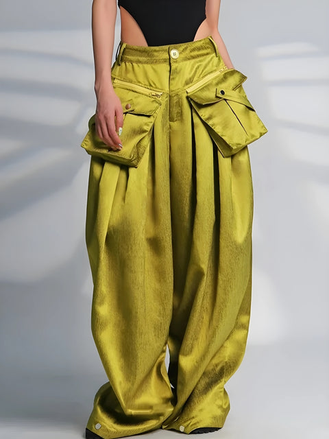 Y2K Bold Satin Oversized Pants