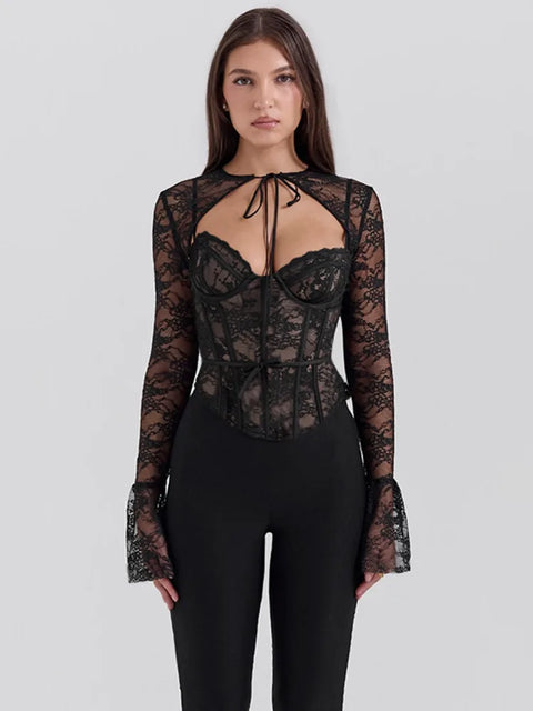 Y2K Bolero Lace Corset Top