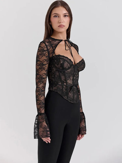 Y2K Bolero Lace Corset Top
