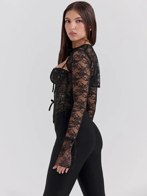 Y2K Bolero Lace Corset Top
