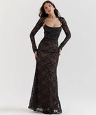 Y2K Bolero Lace Maxi Dress
