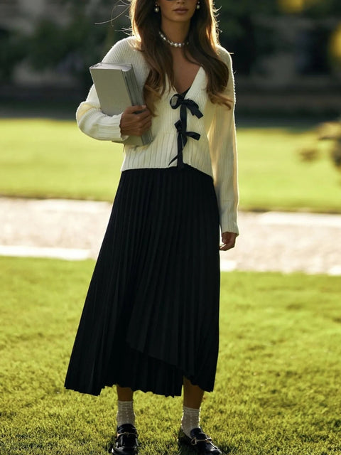 Y2K Bow Knitted Cardigan