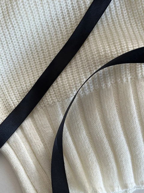 Y2K Bow Knitted Cardigan