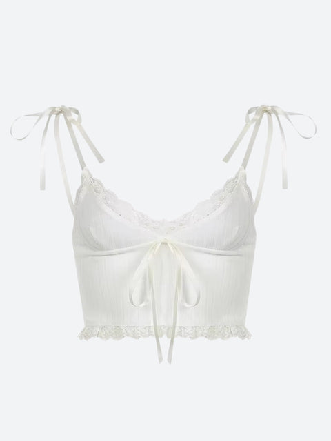 Y2K Bow Strap Crop Top