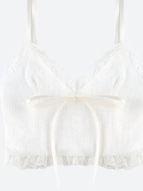 Y2K Bow Strap Crop Top