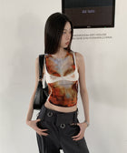 Y2K Bra Printed Tank Top