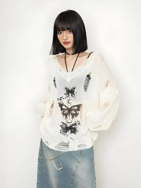 Y2K Butterfly Sweater