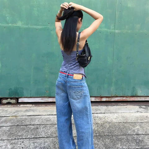 Y2K Button-Up Necktie Top