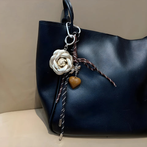Y2K Camellia Heart Bag Charm