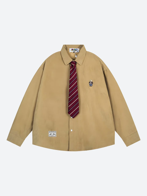 Y2K Campus Style Oversize Shirt