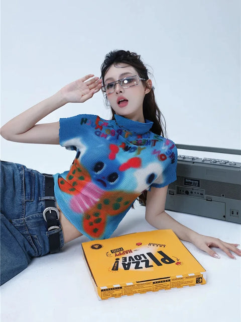 Y2K Cartoon Butterfly Top