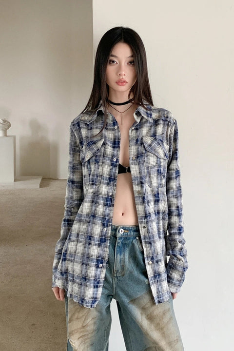 Y2K Casual Plaid Shirt