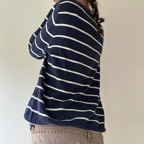 Y2K Casual Striped Sweater