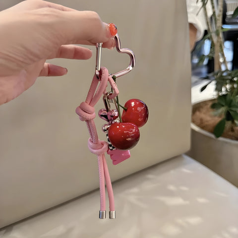 Y2K Cherry Knot Bag Charm