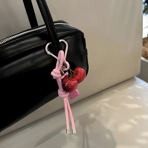 Y2K Cherry Knot Bag Charm