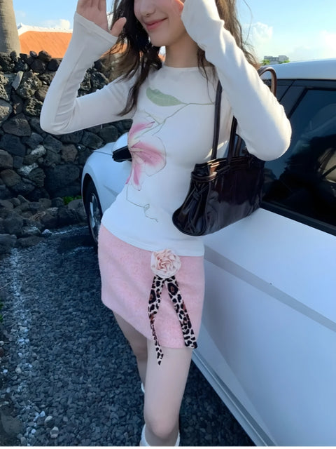 Y2K Coquette Flower Top