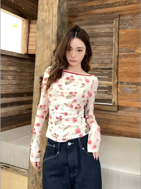 Y2K Coquette Tulip Backless Top