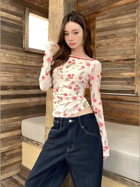 Y2K Coquette Tulip Backless Top