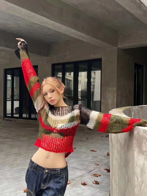 Y2K Crochet Backless Top