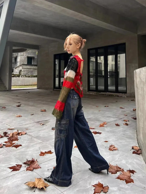 Y2K Crochet Backless Top