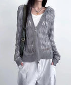 Y2K Crochet Hooded Cardigan