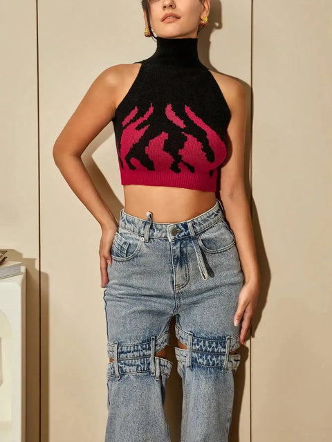 Y2K Cut Out High Waisted Jeans