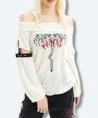 Y2K Cut Out Off Shoulder Top