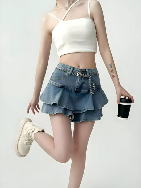 Y2K Denim Mini Skort