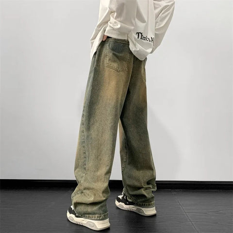 Y2K Dirty Wash Wide Leg Jeans