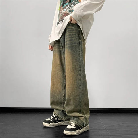 Y2K Dirty Wash Wide Leg Jeans