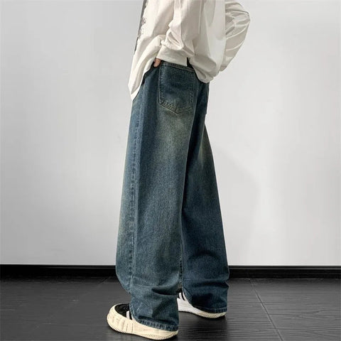 Y2K Dirty Wash Wide Leg Jeans