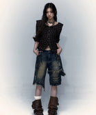 Y2K Distressed Denim Jorts