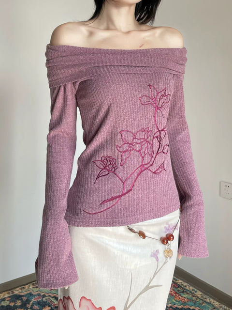 Y2K Fairy Floral Off Shoulder Top