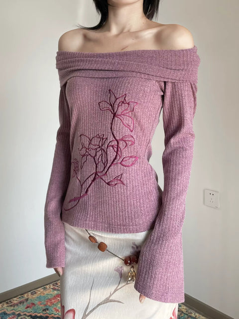 Y2K Fairy Floral Off Shoulder Top